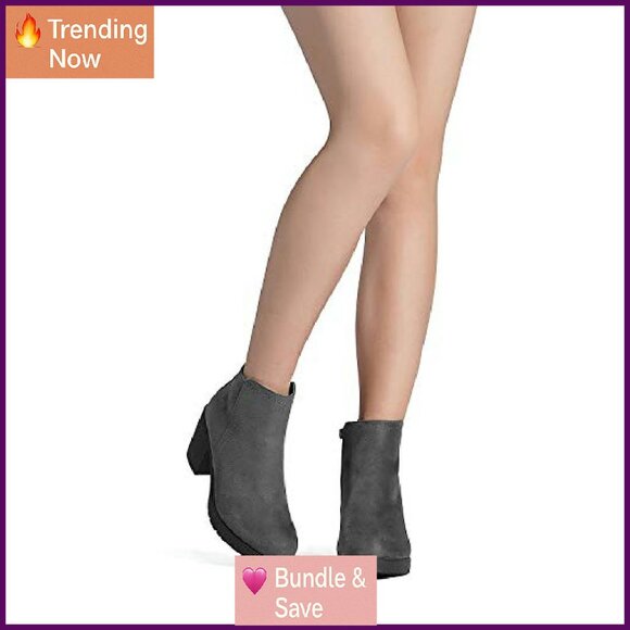 Women's Chunky Heel Ankle Boots Platform Suede Pointed Toe Size 7 - Picture 3 of 8